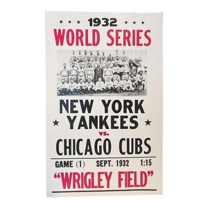 "1932 World Series Yankees vs Cubs Wrigley Field" Cardboard Poster 14x22"